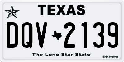 TX license plate DQV2139