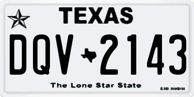TX license plate DQV2143