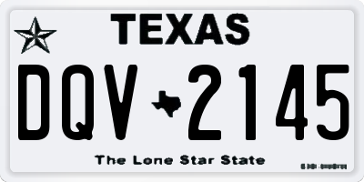 TX license plate DQV2145