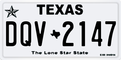 TX license plate DQV2147
