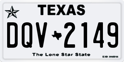 TX license plate DQV2149