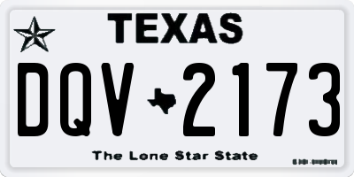 TX license plate DQV2173