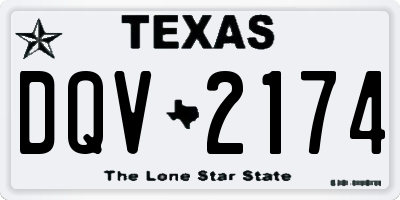 TX license plate DQV2174