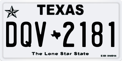 TX license plate DQV2181