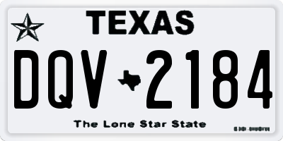 TX license plate DQV2184