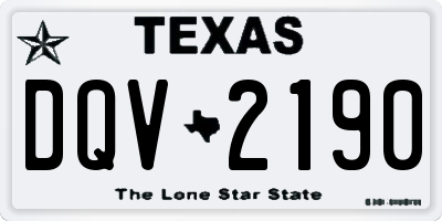 TX license plate DQV2190