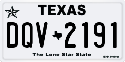 TX license plate DQV2191