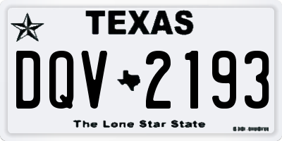 TX license plate DQV2193
