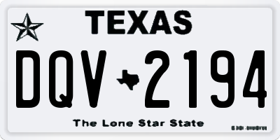 TX license plate DQV2194