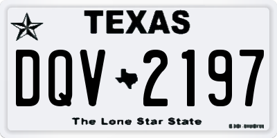 TX license plate DQV2197