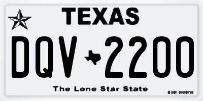 TX license plate DQV2200
