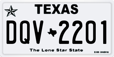 TX license plate DQV2201