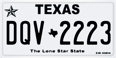 TX license plate DQV2223
