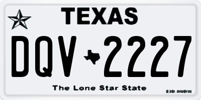 TX license plate DQV2227
