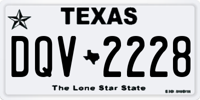 TX license plate DQV2228