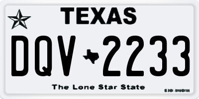 TX license plate DQV2233
