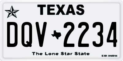TX license plate DQV2234