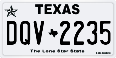 TX license plate DQV2235