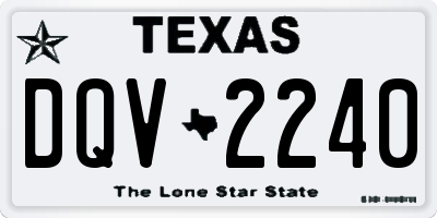 TX license plate DQV2240