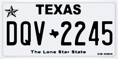 TX license plate DQV2245