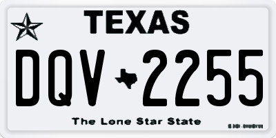 TX license plate DQV2255