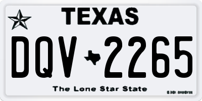 TX license plate DQV2265
