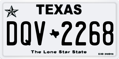 TX license plate DQV2268