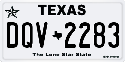 TX license plate DQV2283