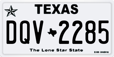 TX license plate DQV2285