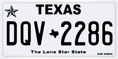 TX license plate DQV2286