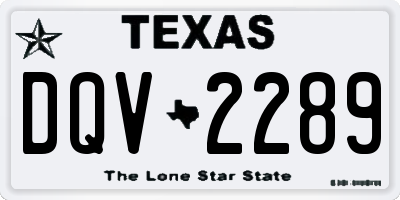 TX license plate DQV2289
