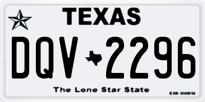 TX license plate DQV2296