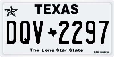 TX license plate DQV2297