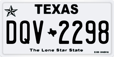 TX license plate DQV2298