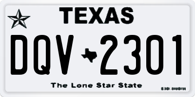 TX license plate DQV2301