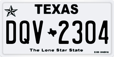 TX license plate DQV2304