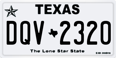 TX license plate DQV2320