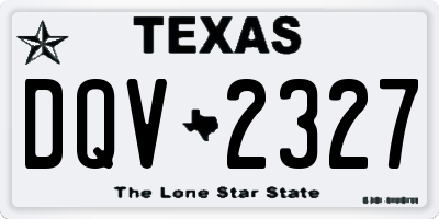 TX license plate DQV2327