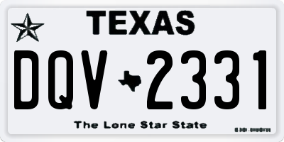TX license plate DQV2331