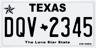 TX license plate DQV2345