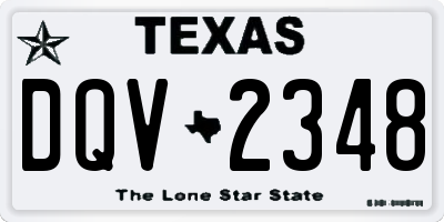 TX license plate DQV2348