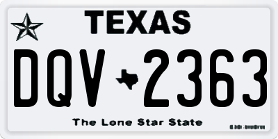 TX license plate DQV2363