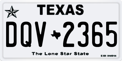 TX license plate DQV2365