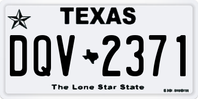 TX license plate DQV2371