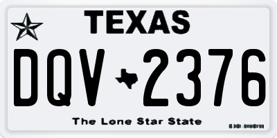 TX license plate DQV2376