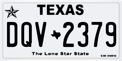 TX license plate DQV2379