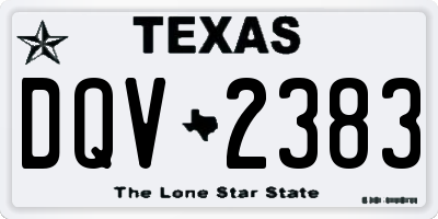 TX license plate DQV2383