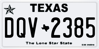 TX license plate DQV2385
