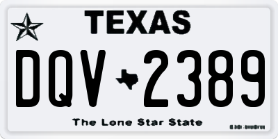 TX license plate DQV2389