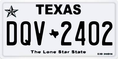 TX license plate DQV2402